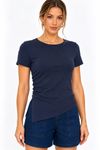 Blusa stella maris drapeado lateral marinho